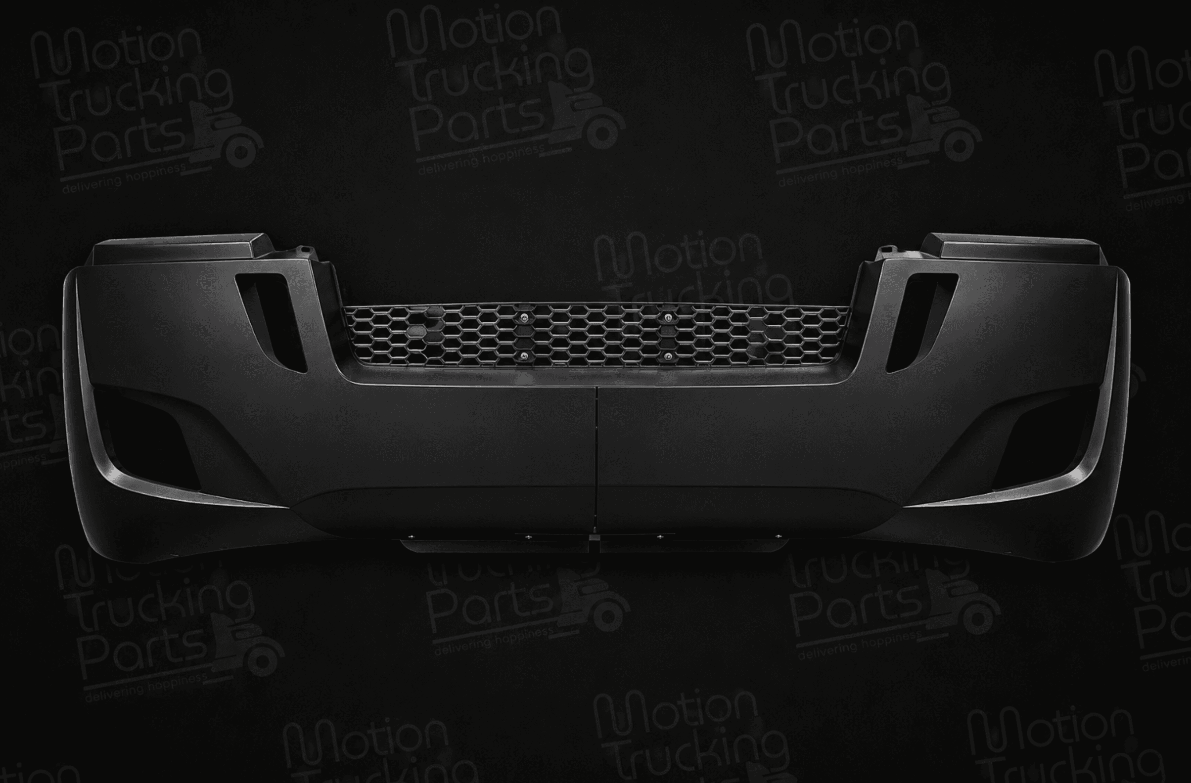Freightliner Cascadia Front Bumper Assembly Painted Without Fog Lamp Holes & Paint Stripe | 2018+ | OE Replacement | Replaces OEM A21-28979-036 image