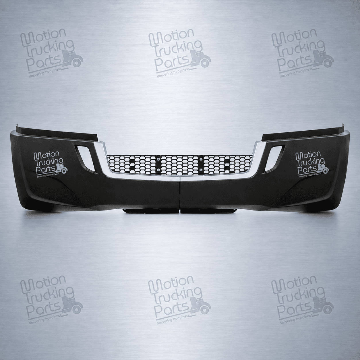 Freightliner Cascadia Front Bumper Assembly Painted Without Fog Lamp Holes & Paint Stripe | 2018+ | OE Replacement | Replaces OEM A21-28979-036 image